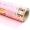 Reversible Christmas Wrapping Paper - Mini Roll - 17 Inch x 33 Feet - Pink House and Solid Pink Wrapping Paper with Metallic Foil Shine for Chrsitmas, Holiday, Party